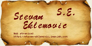 Stevan Eklemović vizit kartica